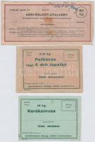 1944. &quot;Patkóvas&quot; + &quot;Keréksinvas&quot; + &quot;Kenyérliszt&quot; utalvány T:II hajtatlan, III