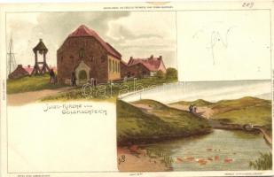 1898 Juist, Kirche, goldfischteich / church, goldfish pond, Serie III Hamburg u. Benachbarte No. 60-85. litho s: Biese (fa)