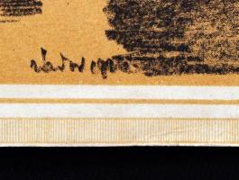 Zádor István(1882-1963): Vajdahunyadvár. Litográfia, papír, jelzett, 25,5×20 cm