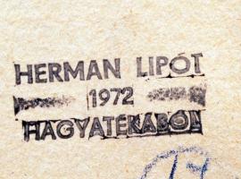 Hermann Lipót (1884-1972): Zongorista. Ceruza, papír, hagyatéki pecséttel, paszpartuban, 22,5×16 cm