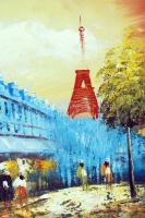 Papp Oszkár: Párizs. Olaj, vászon, jelzett, keretben, 50×70 cm