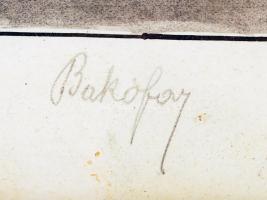 Bakófay Frigyes (?-?): Magányos csónak. Akvarell, papír, jelzett, üvegezett keretben, 17×24 cm