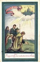 1925 Szentév, Magyarok Nemzeti Zarándoklata, folklór / Holy Year, Hungarian National Pilgrimage, folklore, Nemzeti Újság trip prize advertisement on the backside s: Tábor (EK)