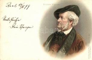 4 db RÉGI litho motívumlap 1899-ből; zenész (Liszt, Wagner, Mozart, Beethoven) / 4 old litho motive ...