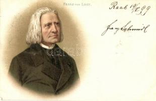 4 db RÉGI litho motívumlap 1899-ből; zenész (Liszt, Wagner, Mozart, Beethoven) / 4 old litho motive ...