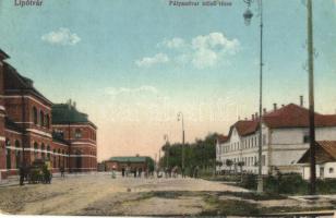 Lipótvár, Pályaudvar, vasútállomás / railway station - 2 db régi képeslap / 2 old postcards