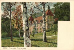 Graz, Schloss Eggenberg; Künstler-Heliocolorkarte No. 2885. von Ottmar Zieher, litho s: Raoul Frank