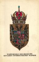 Wappenschild und Krone des mittleren Österreichischen Wappens; Offizielle Karte für Rotes Kreuz Nr. 286 / Austria, coat of arms
