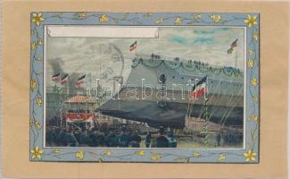 German navy, first run; litho picture glued to handmade backside