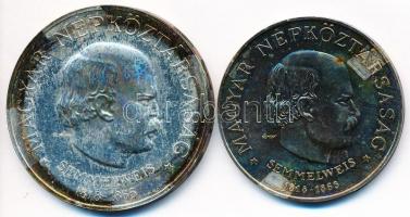 1968. 50Ft Ag + 100Ft Ag "Semmelweis" pár T:2 foltos, patina