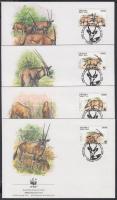WWF Kelet-afrikai nyársas antilop sor 4 FDC, WWF East African oryx set on 4 FDC