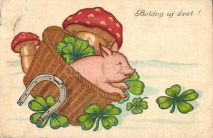 New Year, clover, pig, mushroom (EB)