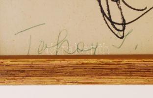 Tokay Ilona (1907-1988): Aktok. Tus, papír, jelzett, üvegezett keretben, 41×29 cm