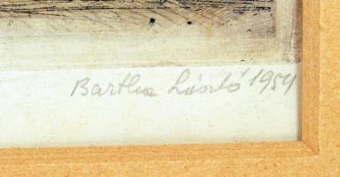 Bartha László(1908-1998): Munkácsy-Siralomház. Színezett rézkarc, papír, jelzett, üvegezett keretben...