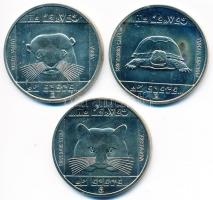 1985. 100Ft (3x) "Természetvédelem - Vadmacska, Mocsári teknős, Vidra" T:BU