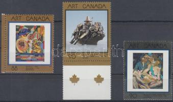 1995/1998  Masterpieces of Canadian art 3 stamps, 1995/1998 A kanadai művészet kiemelkedő alkotásai 3 klf bélyeg (közte 2 ívszéli)