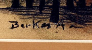 Berkes jelzéssel: Esztergom. Pasztell, papír, üvegezett keretben, 19×25 cm