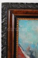 Jelzés nélkül: Utca részlet. Olaj, vászon, keretben, 60×70 cm