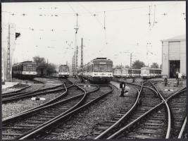 cca 1970-1980 Budapest, HÉV szerelvények, állomások, 7 db fotó, 18x24 cm