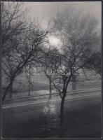 cca 1960 Krisch Béla: Evening mist, pecséttel jelzett vintage fotóművészeti alkotás, 24x18 cm