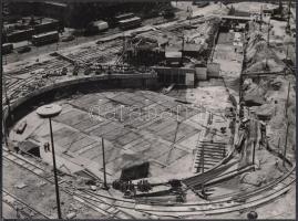 1967-1968 Budapest, Baross tér az átépítés előtt és alatt, Karai S. felvételei, 4 db fénykép, 18x24 ...