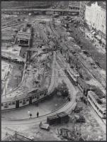 1967-1968 Budapest, Baross tér az átépítés előtt és alatt, Karai S. felvételei, 4 db fénykép, 18x24 ...