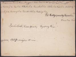 1928. május 13. Esztergomi papnövendékek csoportképe, tanáruk dr. Mattyaszovszky Kasszián, töredékes...