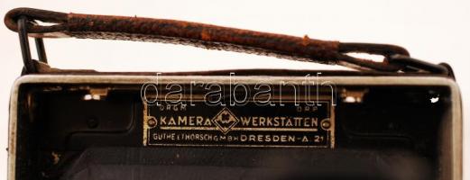 cca 1920-1938 KW Patent Ethui (6,5×9) összecsukható fényképezőgép, valamint hozzá való eredeti Unive...