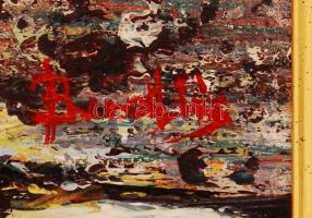 Beszedics Gábor (1957-): Napraforgós csendélet. Akril, farost, jelzett, keretben, 30×20 cm