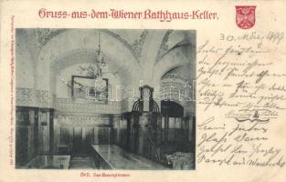 1899 Vienna, Wien I. Wiener Rathaus Keller, Das Rosenzimmer / restaurant Rose Room, interior