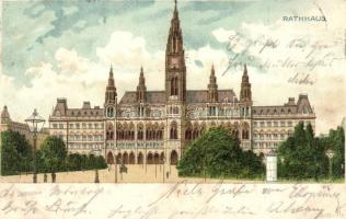 Vienna, Wien; Rathaus / town hall, litho (fl)