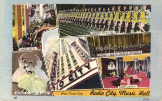 New York City, Radio City Music Hall, interior, Grand Foyer, theatre orchestra, dancers (EK)