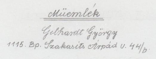 cca 1980 Gebhardt György (1910-1993): Műemlék, aláírt vintage fotóművészeti alkotás, 24x18 cm