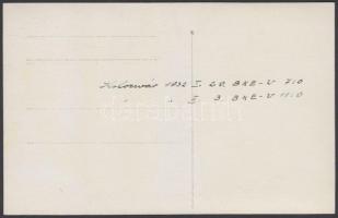 1932 Kolozsváron vendégszerepelt budapesti hokicsapat, feliratozott fotólap, 9x14 cm