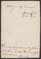 1907-1908 Vajdaság, Versec, az első kocsim és az első udvarlóm, feliratozott fénykép, 10,5x7 cm