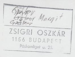 cca 1980 Zsigri Oszkár: Gráber Margit (1895-1993) festőművésznő profilképe egy kiállítás megnyitón, ...