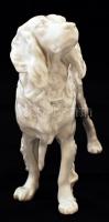Herendi kutya, fehér mázas, jelzett, kisebb máz hibával, h:29 cm, m:21 cm