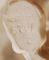 Herendi kutya, fehér mázas, jelzett, kisebb máz hibával, h:29 cm, m:21 cm