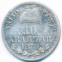 1870KB 10Kr Ag "Váltó Pénz" T:2-