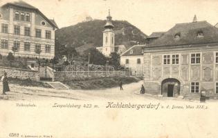 Vienna, Wien XIX. Kahlenbergerdorf a. d. Donau, church, folk school (fa)