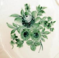 Herendi virág mintás óvális tál, kézzel festett, jelzett (koronás), hibátlan, 25×20 cm