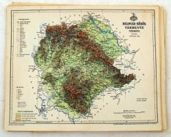 70 db Pallas Nagy lexikona Vármegye térkép (Zala Vármegye hiányzik), 24,5x21,5cm