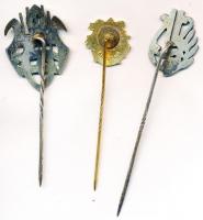 3db fém zenei kitűző, közte "M.G.V. Frohsinn - ELZ" T:2,2-