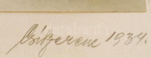 1934 Csík Ferenc (1894-1984): Paradicsomos csendélet, aláírt vintage fotóművészeti alkotás, fotómére...