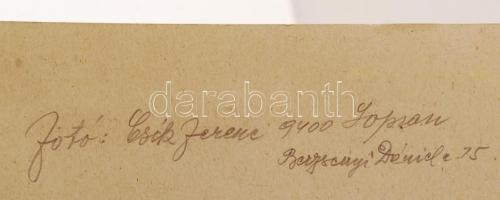 1934 Csík Ferenc (1894-1984): Paradicsomos csendélet, aláírt vintage fotóművészeti alkotás, fotómére...