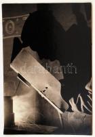 cca 1950 Medgyesi László: Fény és árnyék, feliratozott, pecséttel jelzett vintage fotóművészeti alkotás, kartonra ragasztva, 38x28 cm