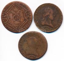 1807B 15Kr "I. Ferenc" + 1812S 3Kr "I. Ferenc" + 1812B 3Kr "I. Ferenc"...