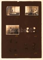 cca 1920 Gyakorlatok egy vívó iskolában, 6 db fotó albumlapra felragasztva, képméret 5,5x8 cm, album...