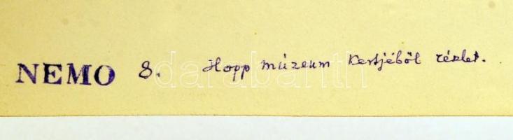 cca 1936 Budapest, a Hopp múzeum kertjéből részlet, jelzetlen, feliratozott fotó Reich Péter Cornel ...