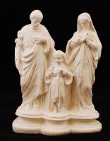 Szt. Ferenc a kisdeddel festett gipsz szobor (hibás!), 22cm; Szent család szobor gipszből, 27x19cm